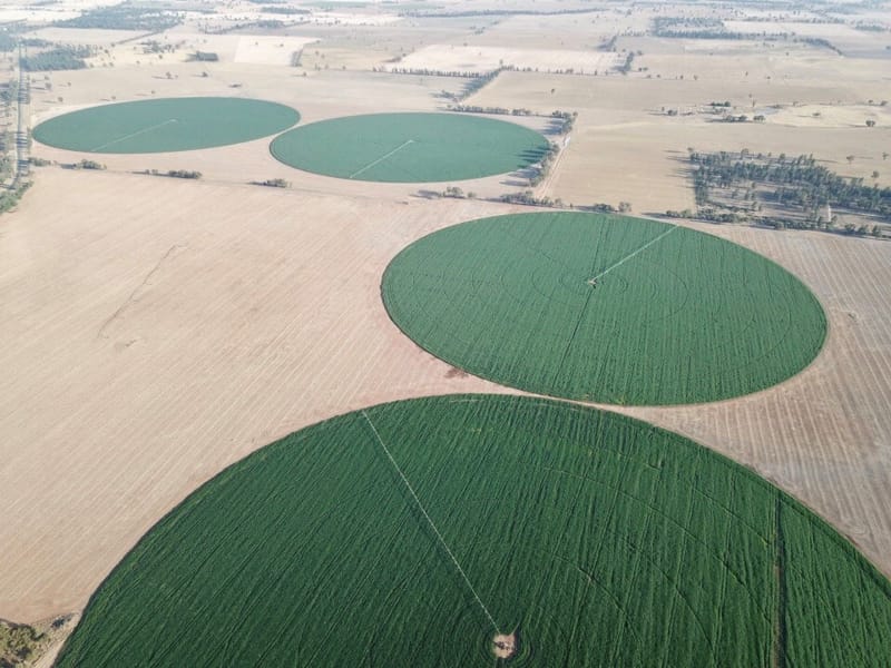 Corn pivot circles